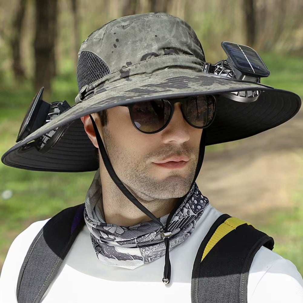 BreezeGuard™ Solar Fan Hat – Cool Comfort Under the Sun
