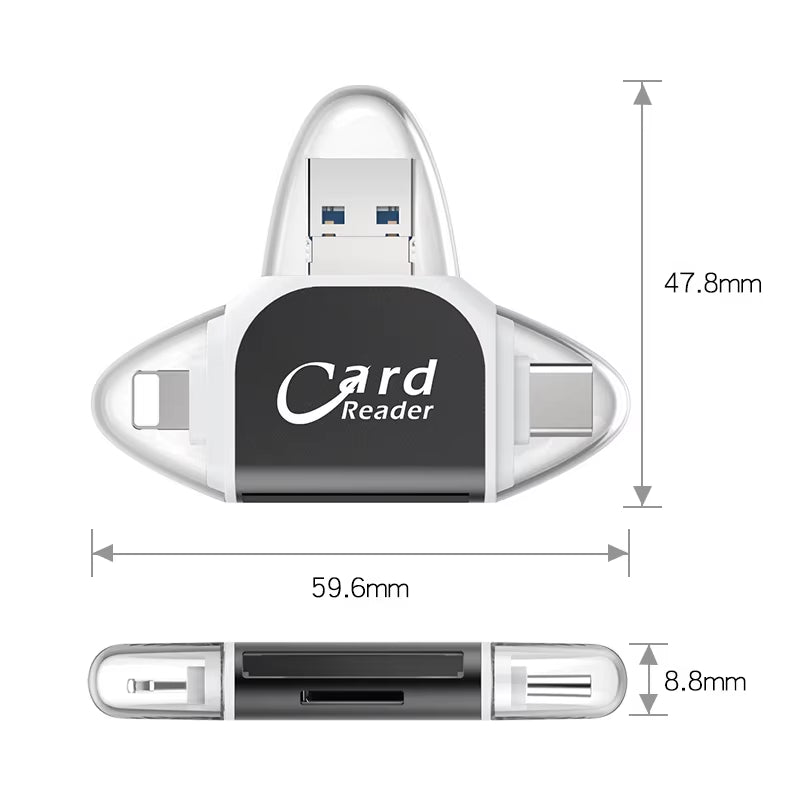 4-in-1 Card Reader Adapter – Instantly Access Your Camera Shots Anywhere