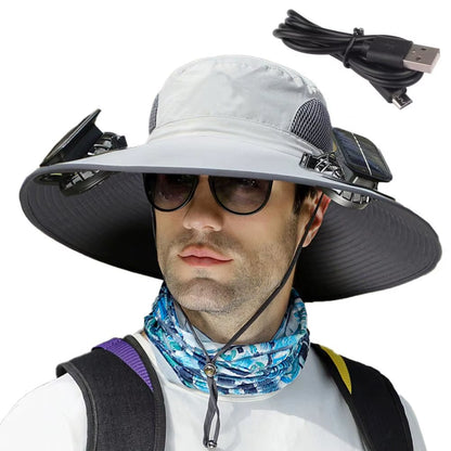 BreezeGuard™ Solar Fan Hat – Cool Comfort Under the Sun
