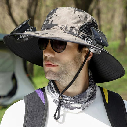 BreezeGuard™ Solar Fan Hat – Cool Comfort Under the Sun
